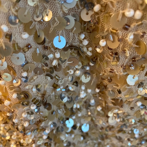 Zara gold and pearl beaded mini skirt. - Picture 3 of 5
